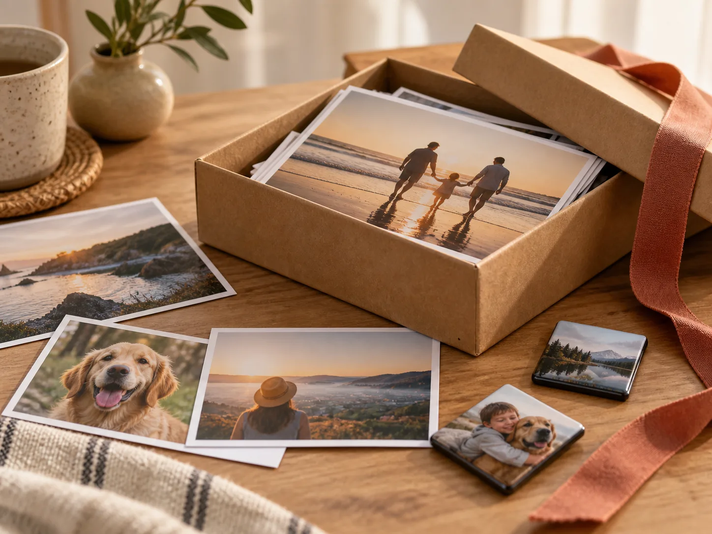 Regalo personalizado con fotos impresas y fotos imantadas